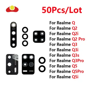  50 Шт. с наклейкой Для OPPO Realme Q Q2 Q2i Q2Pro Q3 Q3S Q3i Q3Pro Q5 Q5i Q5Pro Запчасти для замены стеклянных объективов задней камеры