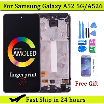  6,5 дюймов Super AMOLED Для Samsung Galaxy A52 5G A526 ЖК-дисплей Сенсорный экран С Рамкой Дигитайзер Для SMA526B A526U ЖК-дисплей