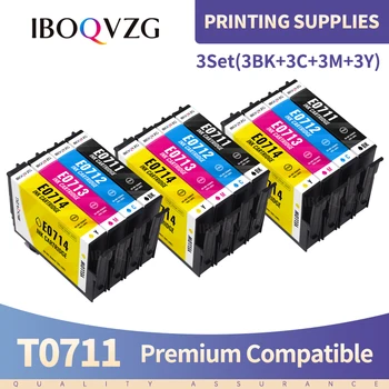  IBOQVZG 12 Совместимых Картриджей с чернилами T0711-T0714 T0715 для Epson Stylus DX4400 DX4450 DX6050 DX7400 DX7450 DX8400 DX8450 DX9400
