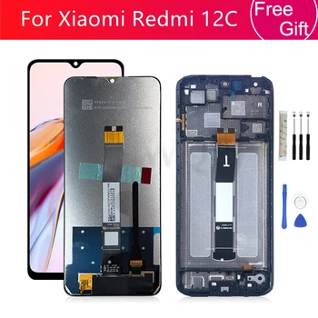  Для Xiaomi Redmi 12C ЖК-дисплей с сенсорным экраном, дигитайзер в сборе с рамкой Для Redmi 12c Запасные части для ремонта экрана