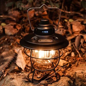  Портативный Ретро фонарь для кемпинга, светодиодный фонарь для кемпинга, USB Перезаряжаемый Фонарь для палатки для путешествий, фонарь с батареей, Подвесной фонарь на открытом воздухе