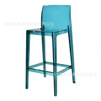  Прозрачный барный стул домашний барный стул net celebrity ins акриловый высокий стул низкий стул Nordic креативный дизайн барный стул