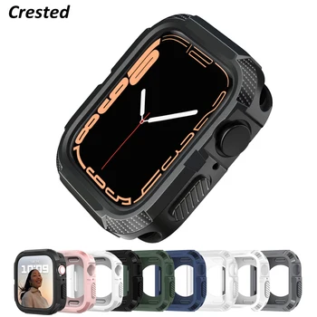  Прочный чехол для Apple Watch Case 44 мм 40 мм 45 мм 41 мм 9 8 se 6 3 iWatch Accessorie TPU Защитная пленка для экрана Apple watch series 7 case