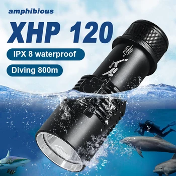  Супер 9000LM XHP120, Профессиональный фонарик для дайвинга, 800 м, подводный фонарь для подводного плавания IPX8, Водонепроницаемый фонарь для дайвинга, Батарея 26650